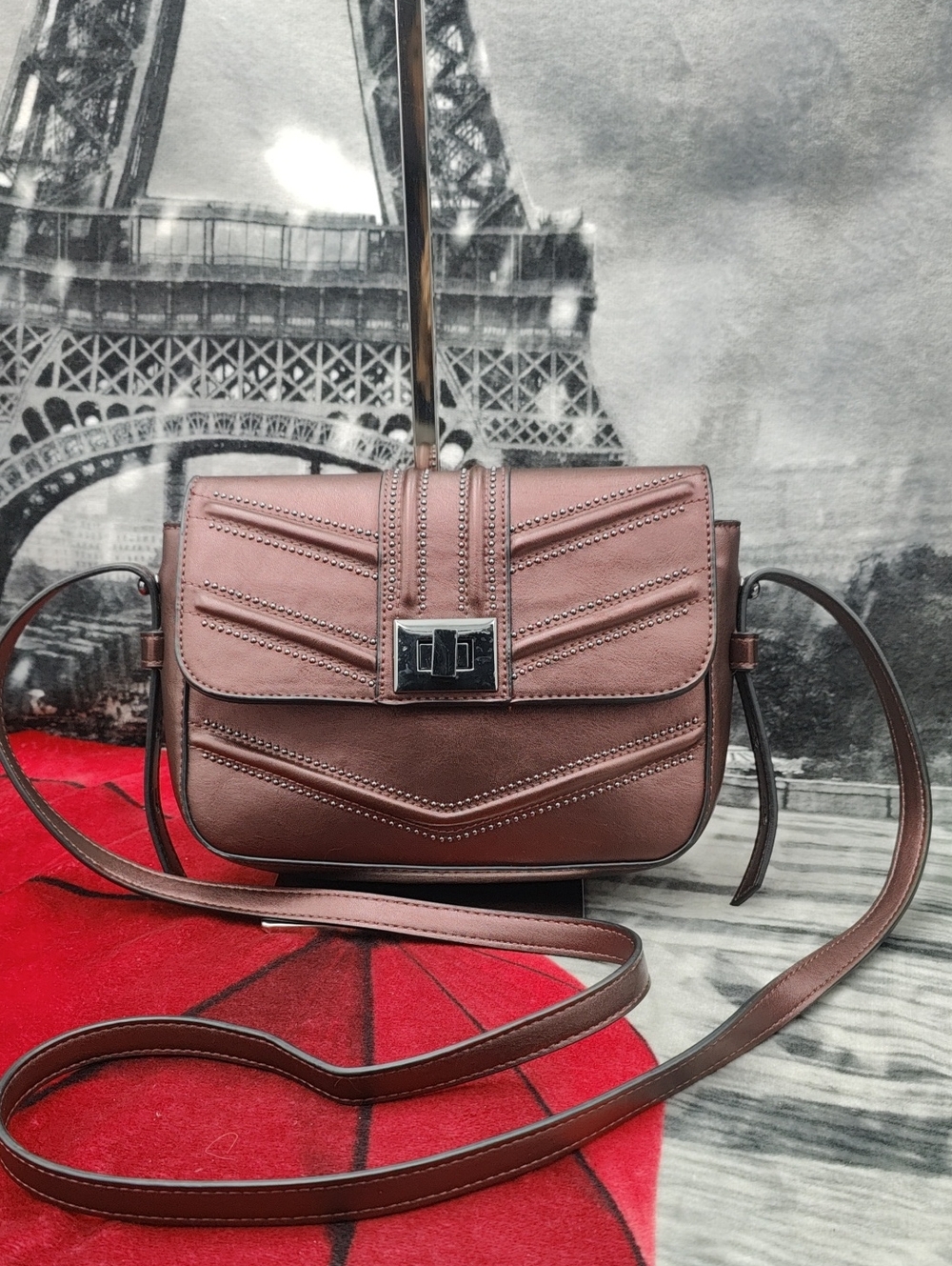 Inc International Concepts Marney Metallic Madeira Faux Leather Bag